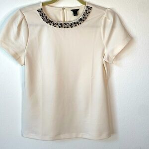 Ann Taylor Rhinestone Embellished Petite Small Blouse